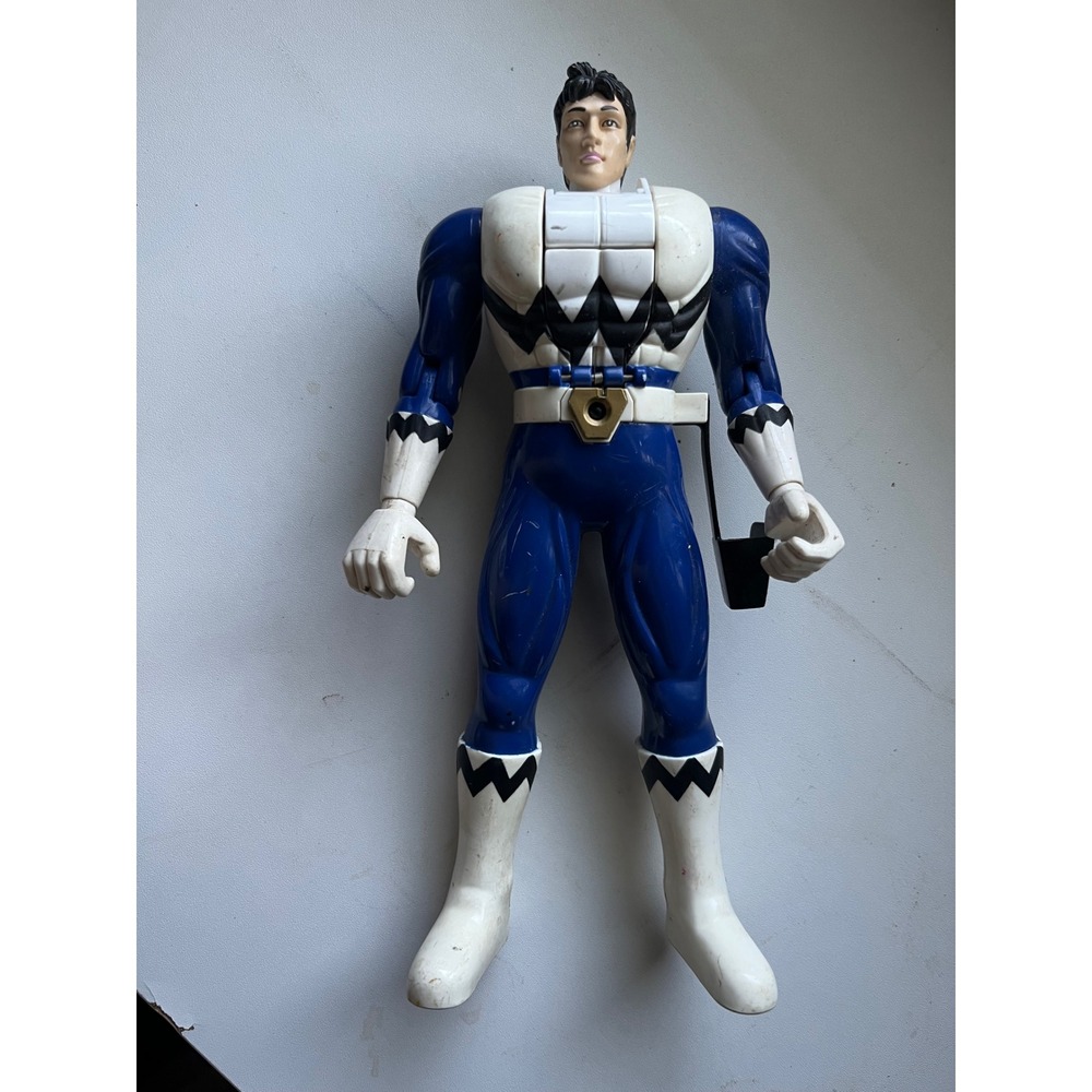 Vintage 1999 Bandai Power Ranger Lost Galaxy Blue Ranger Flip Head Action Figure